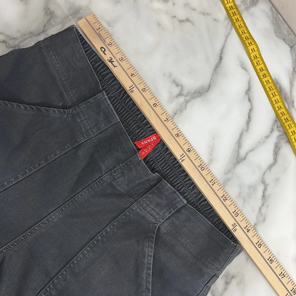 Spanx Pants Womens Large Gray Twill Cargo Jogger Ankle Zip Pull On Moto‎ - Picture 8 of 13
